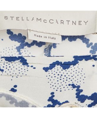 Women's White Printed Silk Layered Midi Skirt