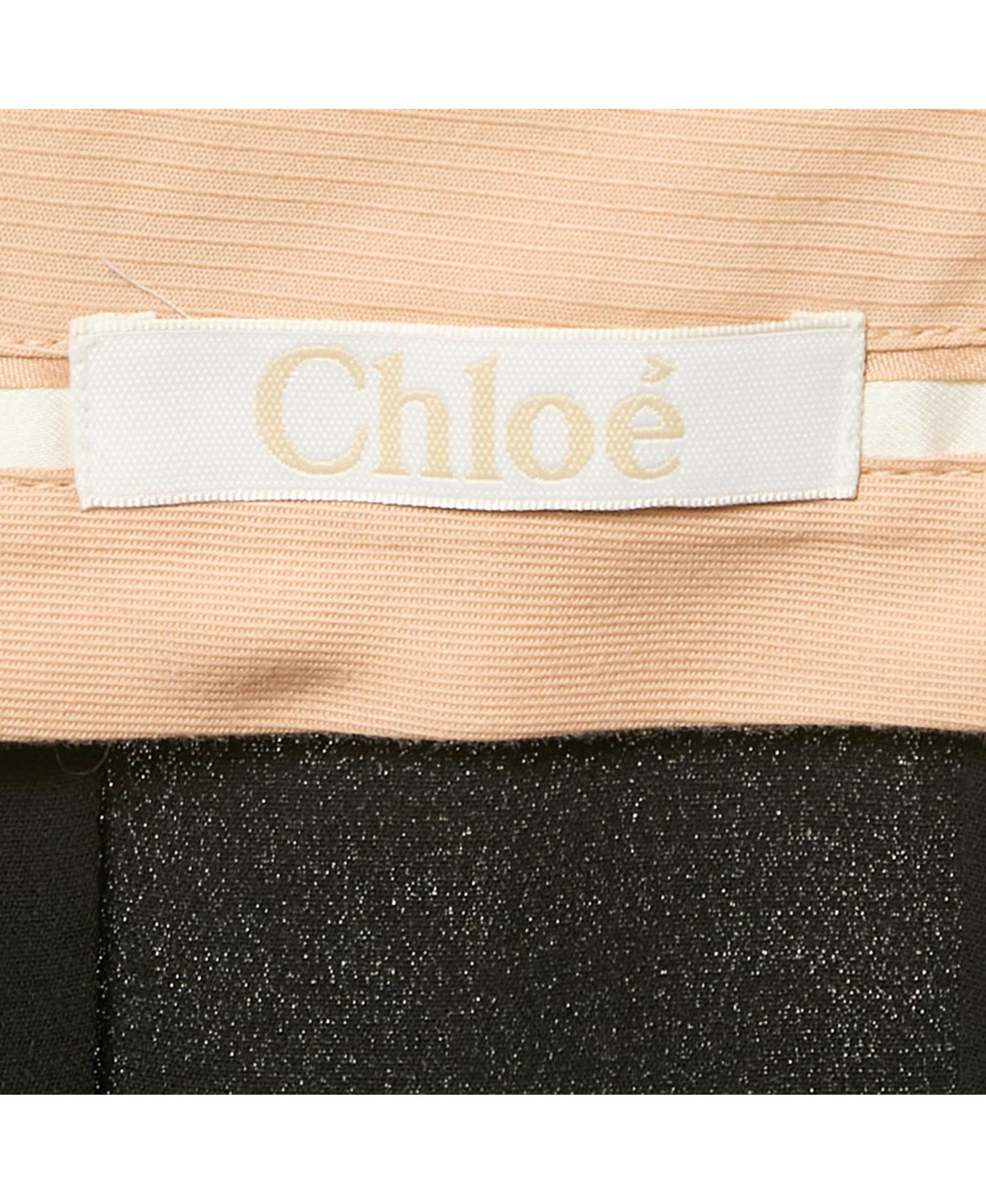 Women's Pre-Owned Chloandeacute Black Silk Pleated Short Skirt