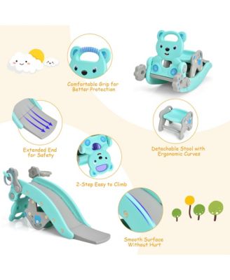 4-in-1 Toddler Slide Playground with Basketball Hoop Ball Ring Toss Climbing