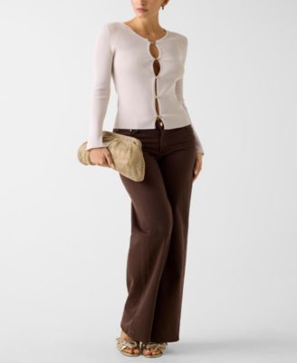 Women's Button-Front Crewneck Sweater