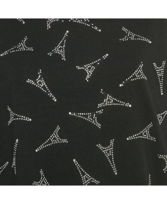 Women's Eiffel Tower Crystal Jersey T-Shirt