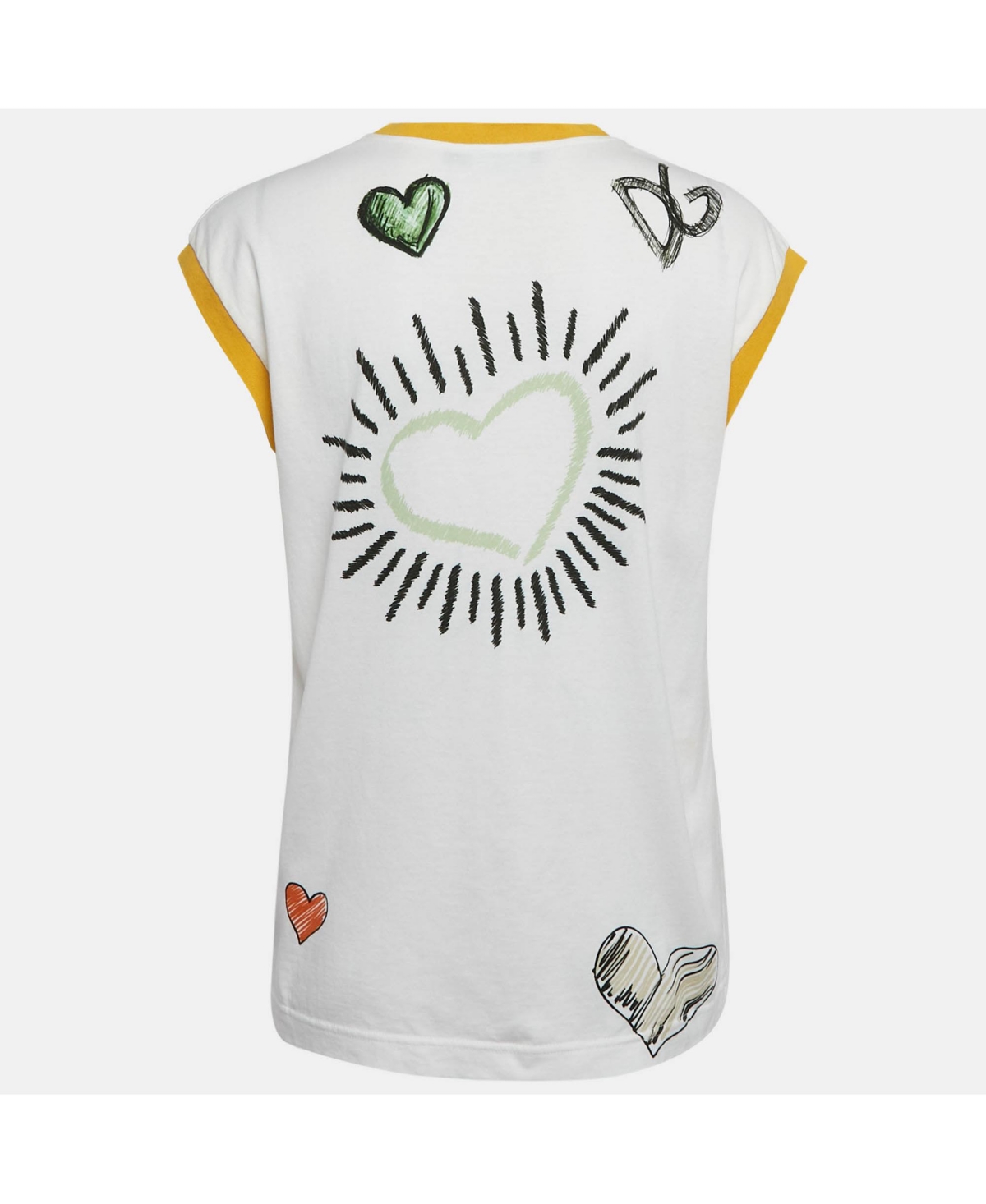 Pre-Owned Dolce & Gabbana Women's White Printed Cotton Sleeveless T-Shirt