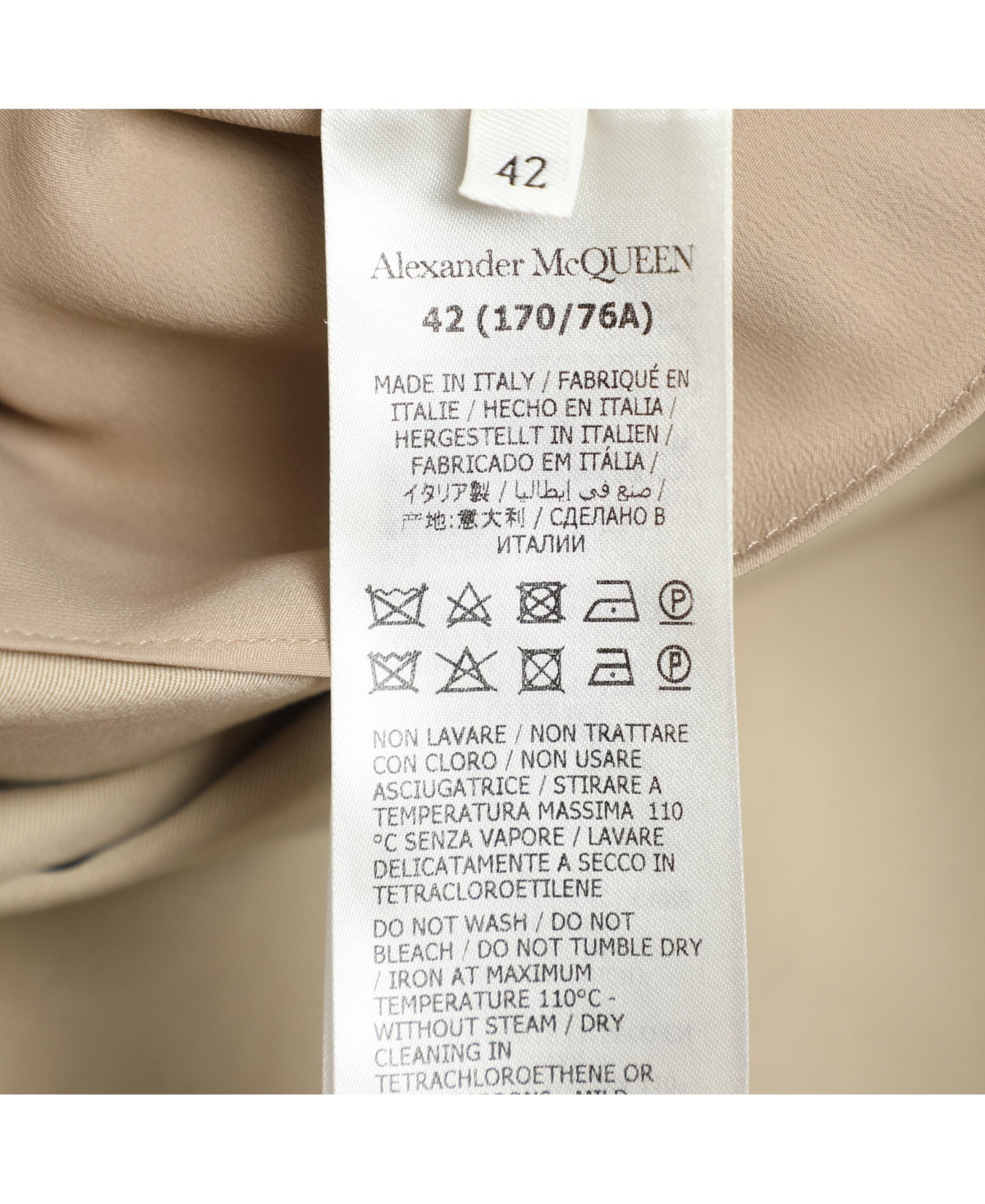 Pre-Owned Alexander Mcqueen Women's Beige Cotton Asymmetric Trench Belted Skirt