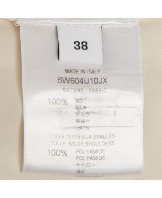 Women's Off- Silk Chiffon Contrast Neck Tie Detail Shirt