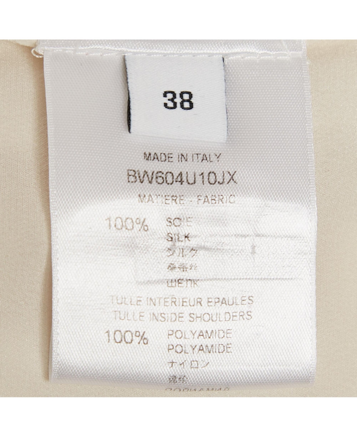 Pre-Owned Givenchy Women's Off- Silk Chiffon Contrast Neck Tie Detail Shirt