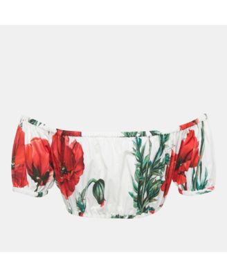 Women's Poopy Print Cotton Off Shoulder Crop Top