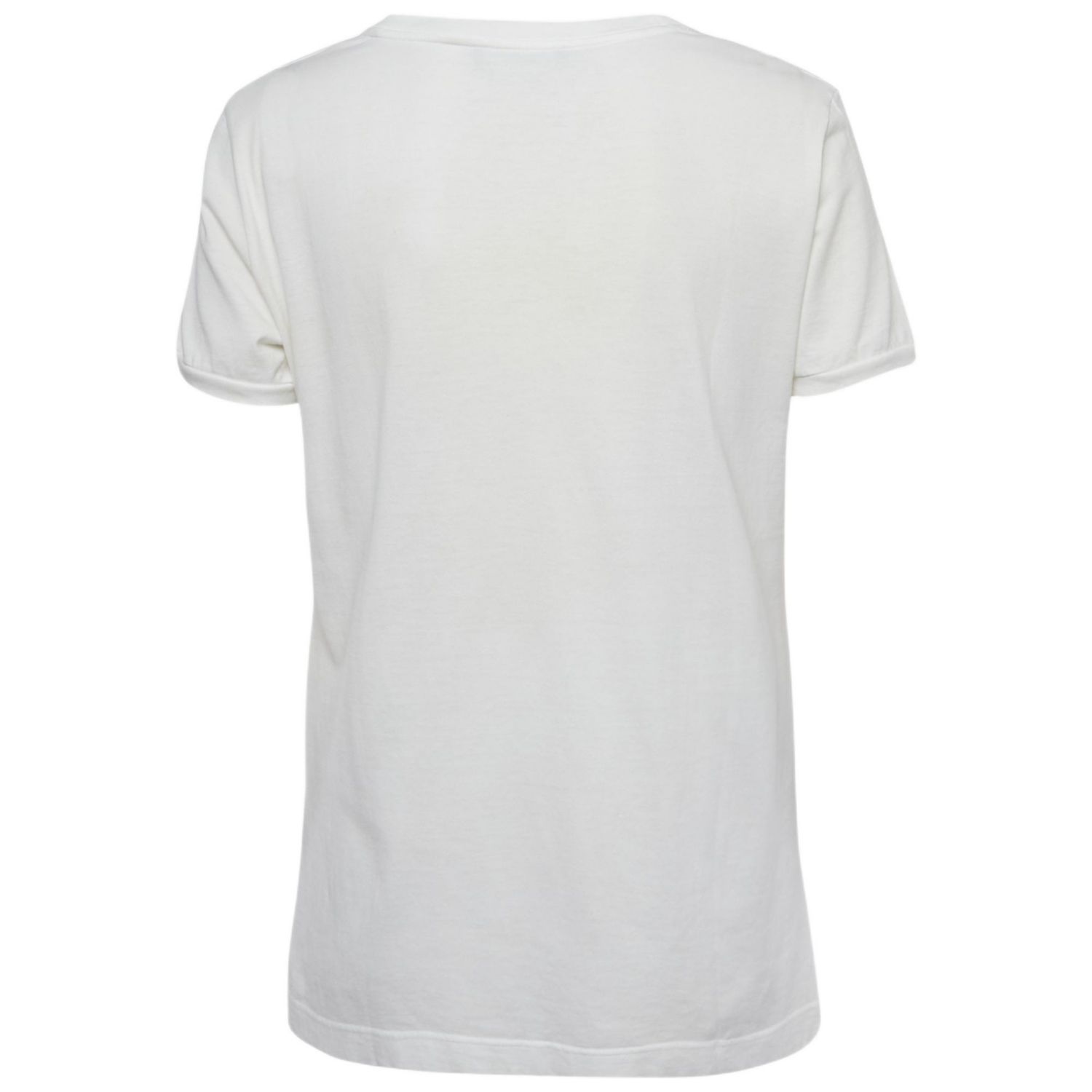 Women's White Applique Cotton T-Shirt
