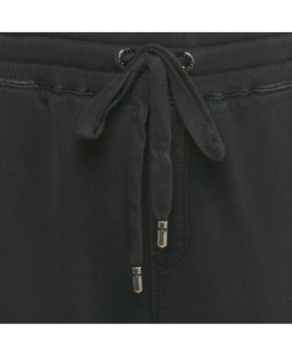 Men's Black Cotton Logo Plaque Detail Joggers