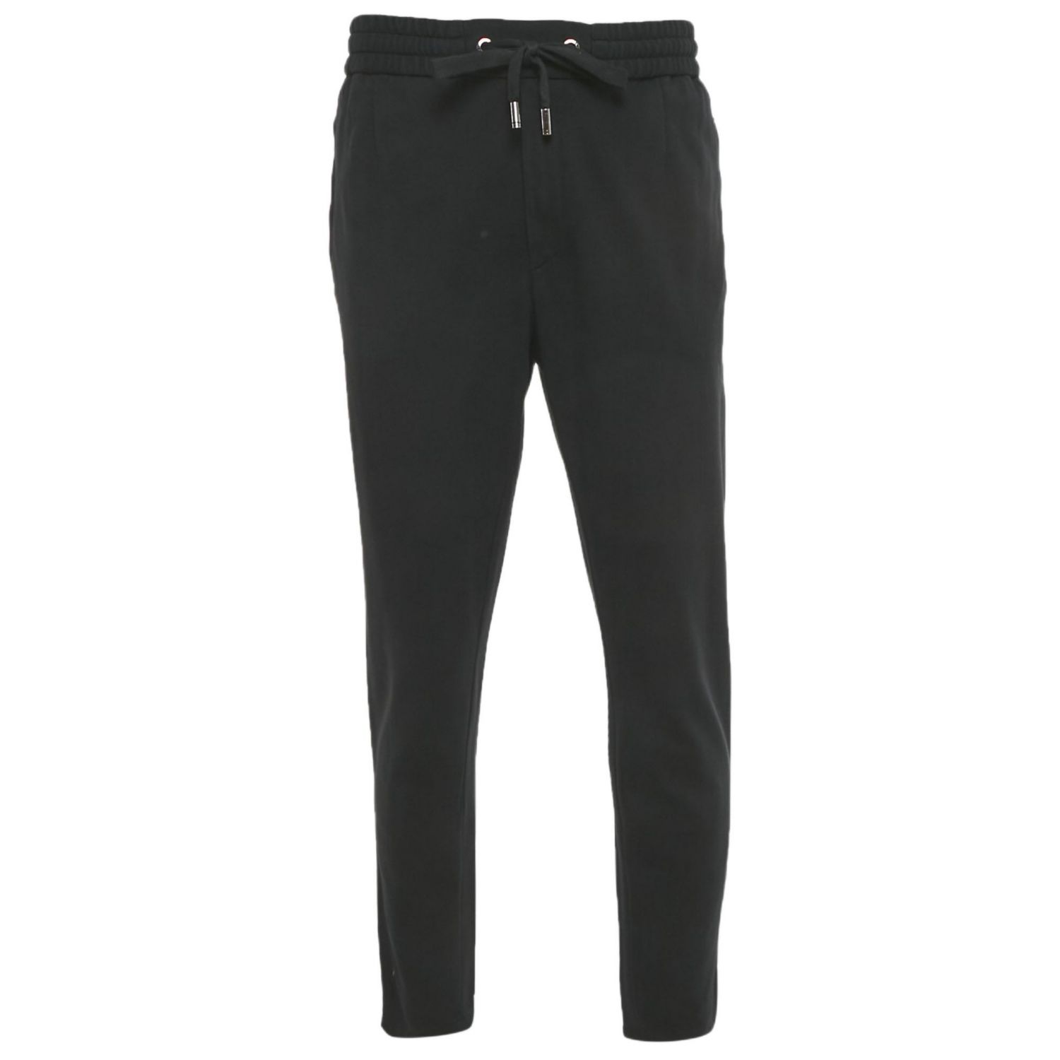 Men's Black Logo Embroidered Knit Drawstring Trousers