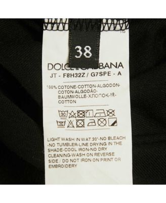 Women's Black D& G Heart Print Cotton T-Shirt