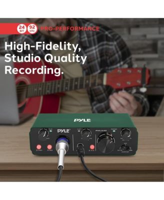 2IN 2OUT USB/ASIO Audio Interface for Recording & Podcasting (PMUX42.5) - Brunswick Green