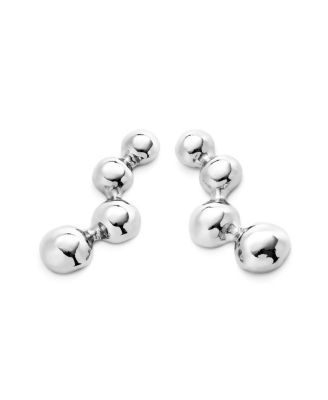 High-Shine Silver "Bubble" Drop Earrings