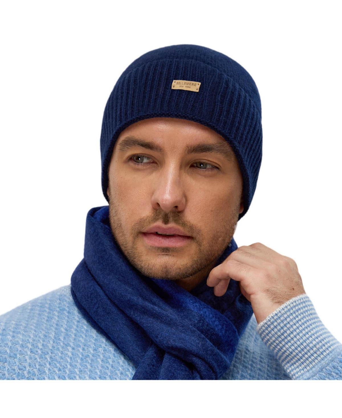 Bellemere New York Men's Unisex Ribbed Lambswool Beanie