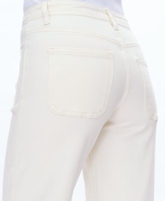 Women's Mid-Rise Wide-Leg Denim Patch-Pocket Jeans