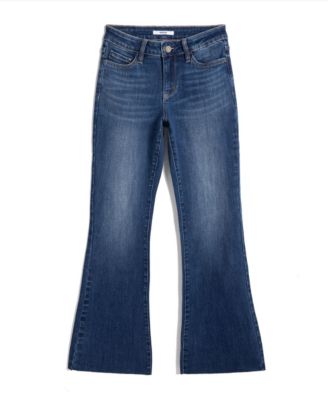 Women's Low-Rise Stretch Raw-Hem Bootcut Jeans