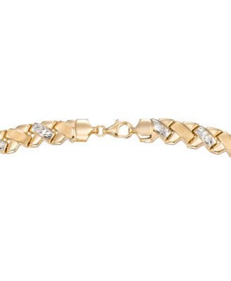 Diamond Cut Necklace in 18k Two-Tone Gold Over Sterling Silver