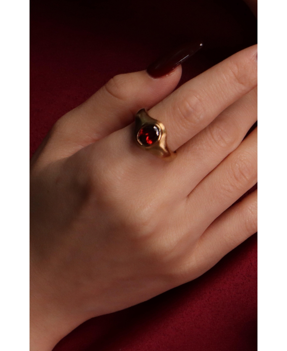 Retro Chic Red Fig Ring