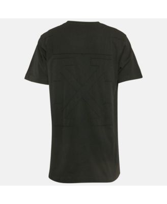 Men's Pre-Owned Cotton Logo Applique Detail Crew Neck T-Shirt