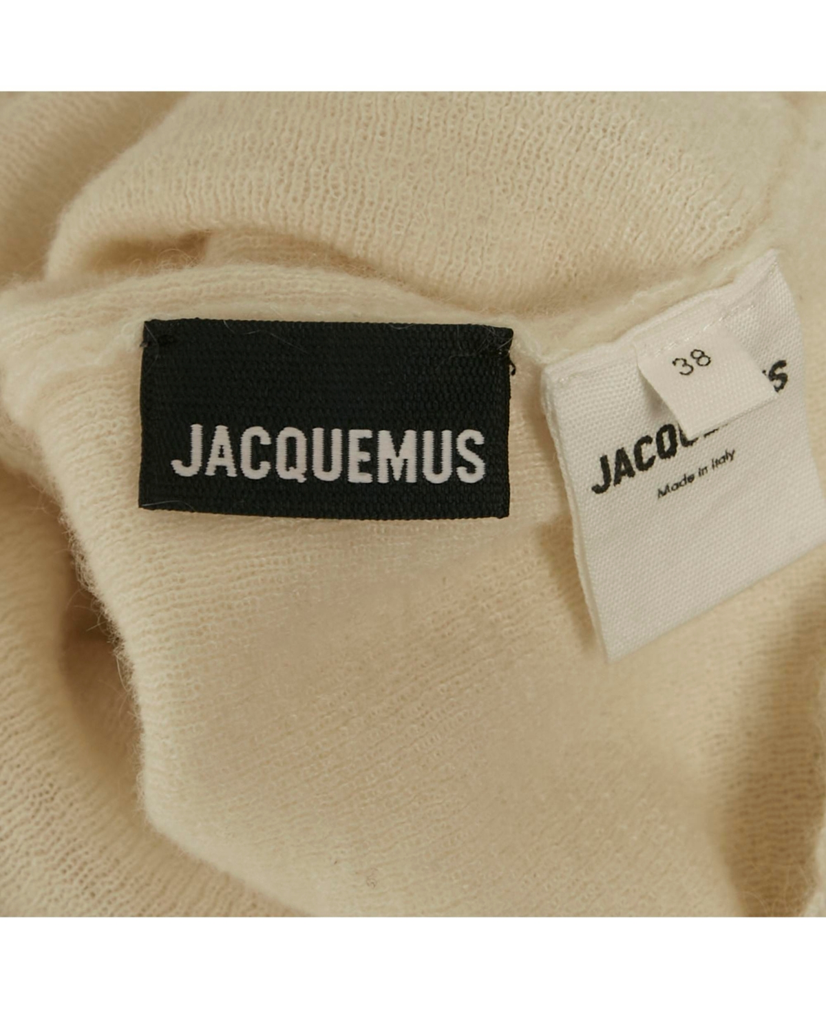 Pre-Owned Jacquemus Women's Cream Cashmere Knit Back Open Sweater
