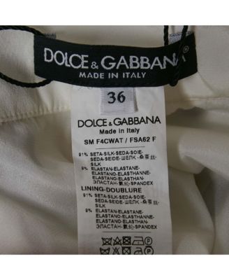 Women's White Polka Dot Print Silk Mini Skirt