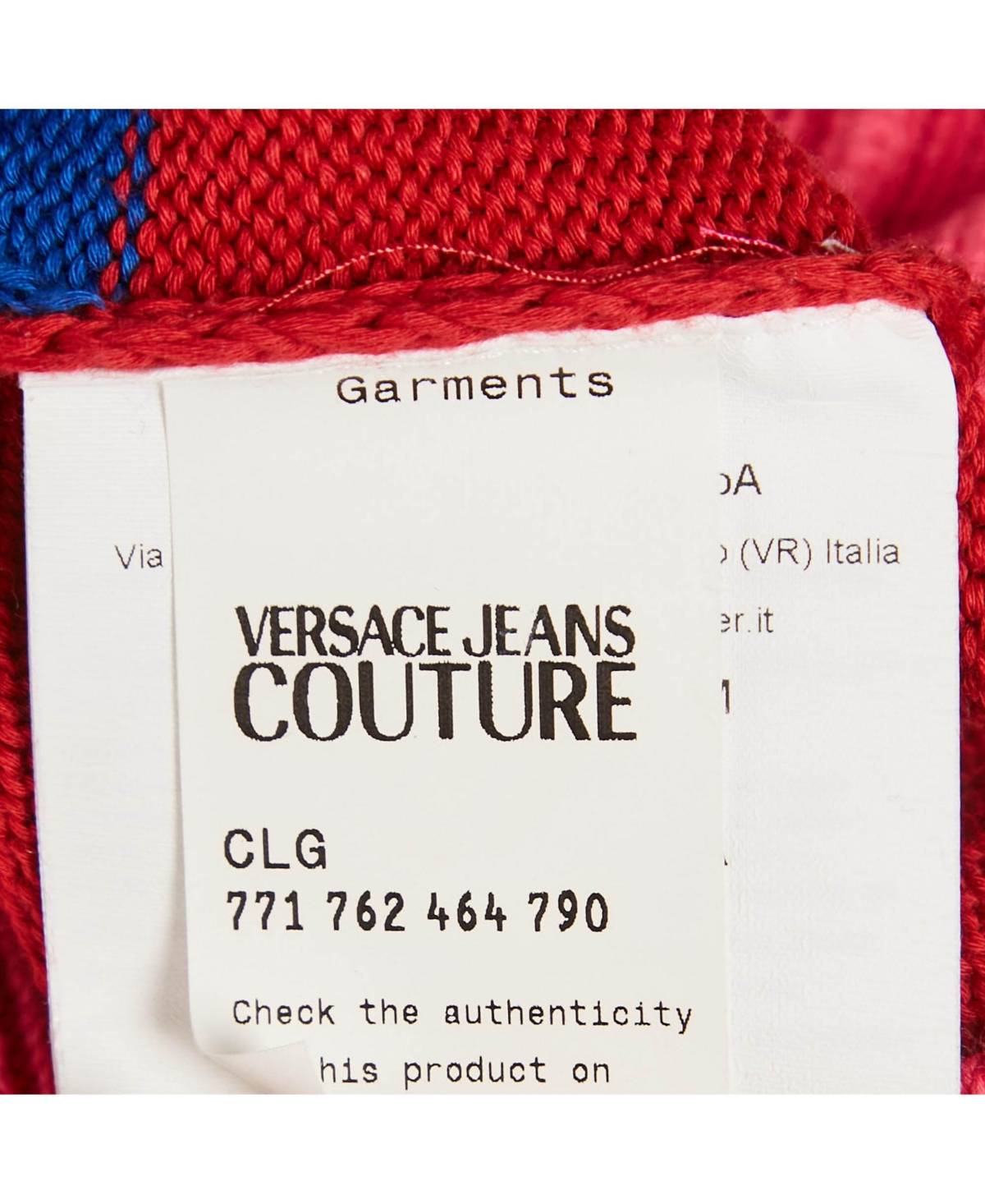 Pre-Owned Versace Women's Jeans Couture Multicolor Logo Cotton Knit Cropped Sweater