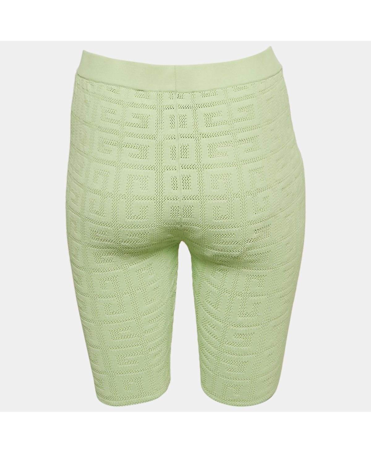 Pre-Owned Givenchy Women's Green Stretch Mesh Logo Biker Shorts