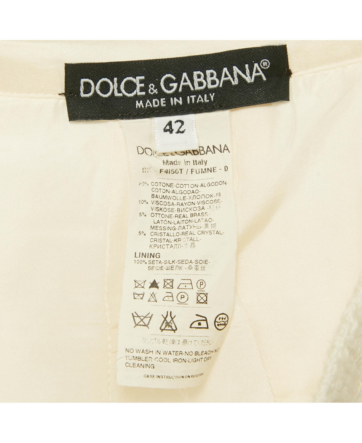 Pre-Owned Dolce & Gabbana Women's White Lace Crystal Detail Mini Skirt