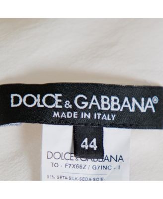 Women's Black And Beige Dice Key Printed Silk Short Sleeve Top