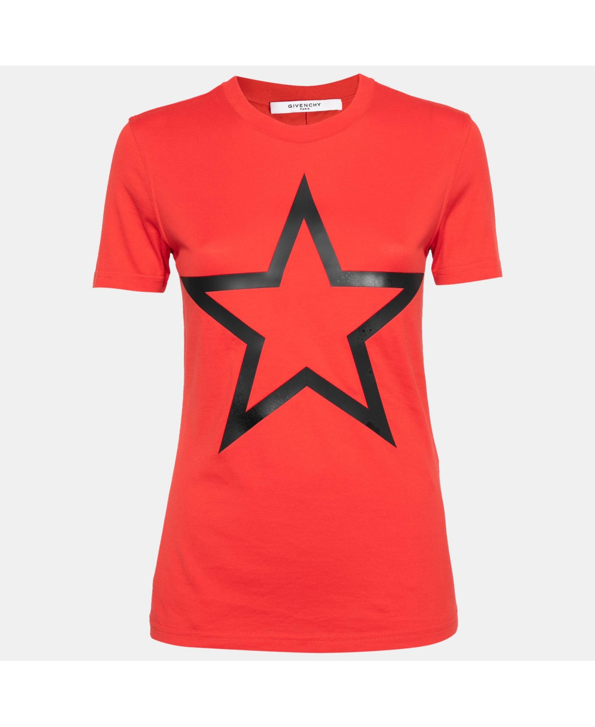 Pre-Owned Givenchy Women's Cotton Star Appliqued Short Sleeve T-Shirt