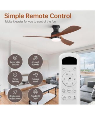 52-inch   3-Blade Flush Mount Ceiling Fan with Led Light and Remote Control