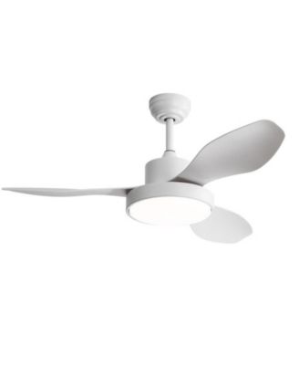 47-inch Modern White 3 Blades Ceiling Fan with Six-Speed Remote Control and Timing Function and Light Kit