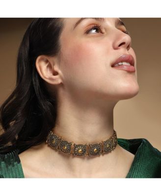 Women's The Tribal-Sol Choker Necklace - Antique Gold