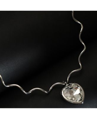 Women's The Coil-Coeur Collar Necklace - Chrome Silver