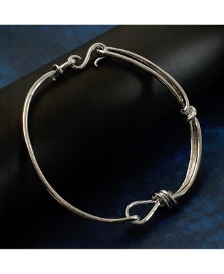 Women's The Knotted-Bar Collar Necklace - Chrome Silver