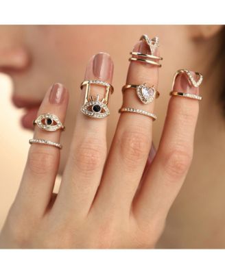 Women's The Malocchio Nail Rings - California Gold (Set Of 5)