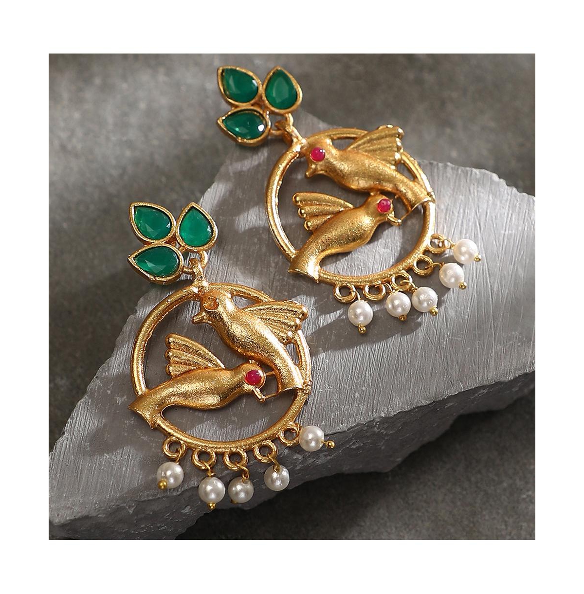 Women's The Halo-Bird Drop Earrings - Antique Gold