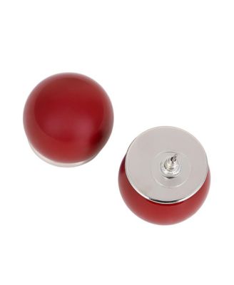 Women's The Chunky-Jacqueline Stud Earrings - Cherry Red & Metallic Silver