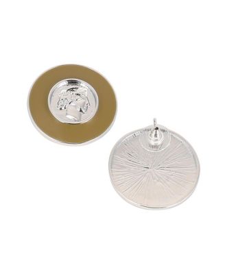Women's The Enamel-Coin Stud Earrings - Metallic Silver