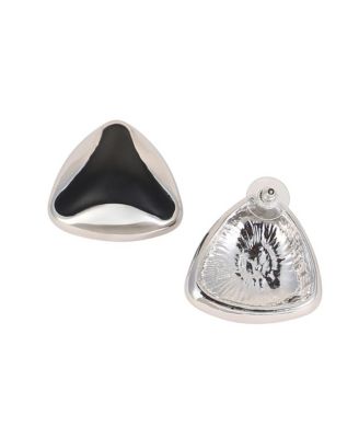 Women's The Enamel-Triad Stud Earrings - Metallic Silver