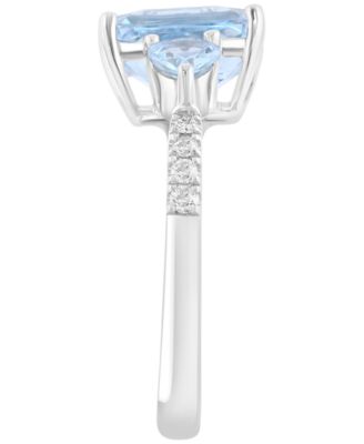 Diamond (1/10 ct. t.w.) & Aquamarine (2-5/8 ct. t.w.) Ring in 14k White Gold