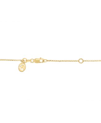 Diamond (1/20 ct. t.w.) & Onyx Necklace in 14k Yellow Gold