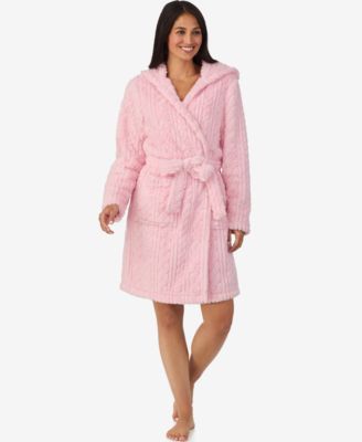 Cuddl Dud Women's Short Long-Sleeve Hooded Wrap Robe