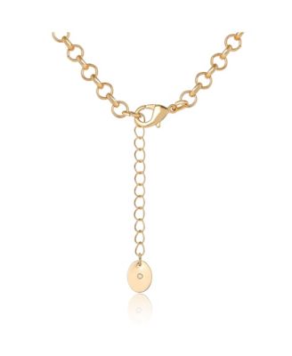 Logo in Heart Pave Necklace - tone