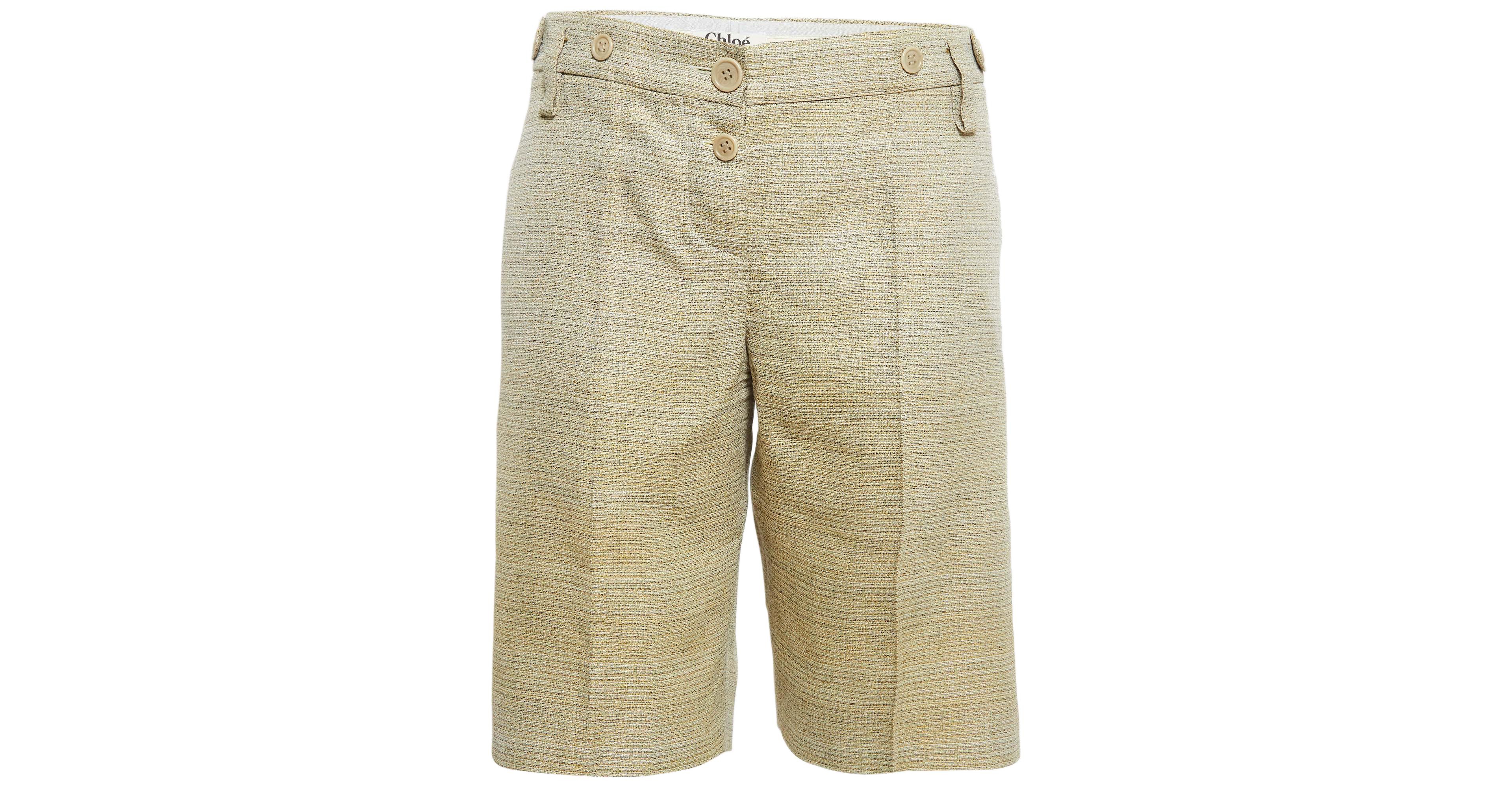 Pre-Owned Chloe Women's Beige Patterned Regular Shorts