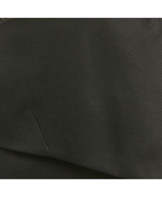 Women's Black And Pink Gabardine Asymmetrical Overlap Pencil Skirt