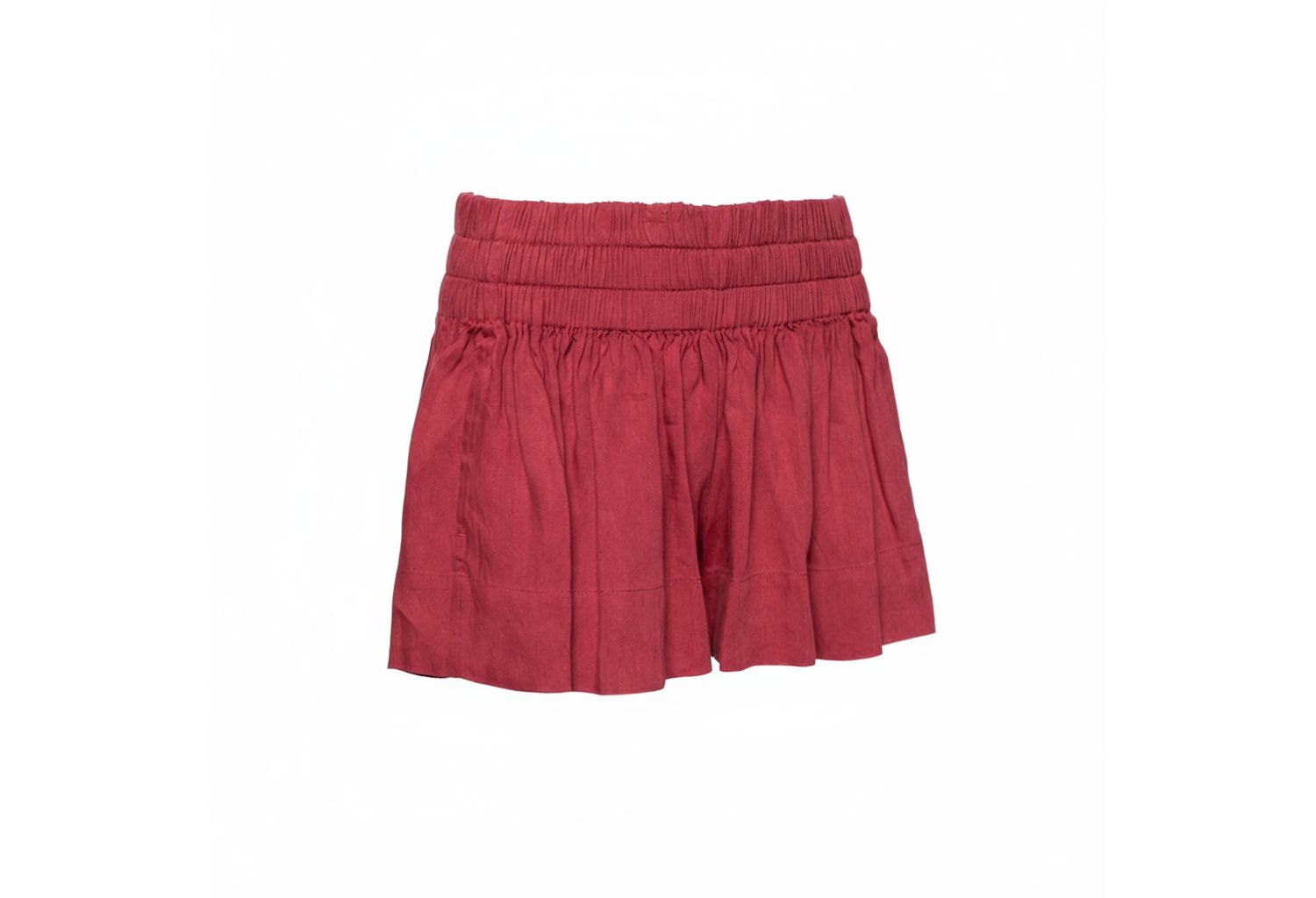 Women's Etoile Red Linen Blend Shorts