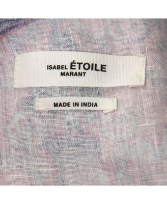 Women's Etoile Pink Printed Linen One-Shoulder Ruffled Top