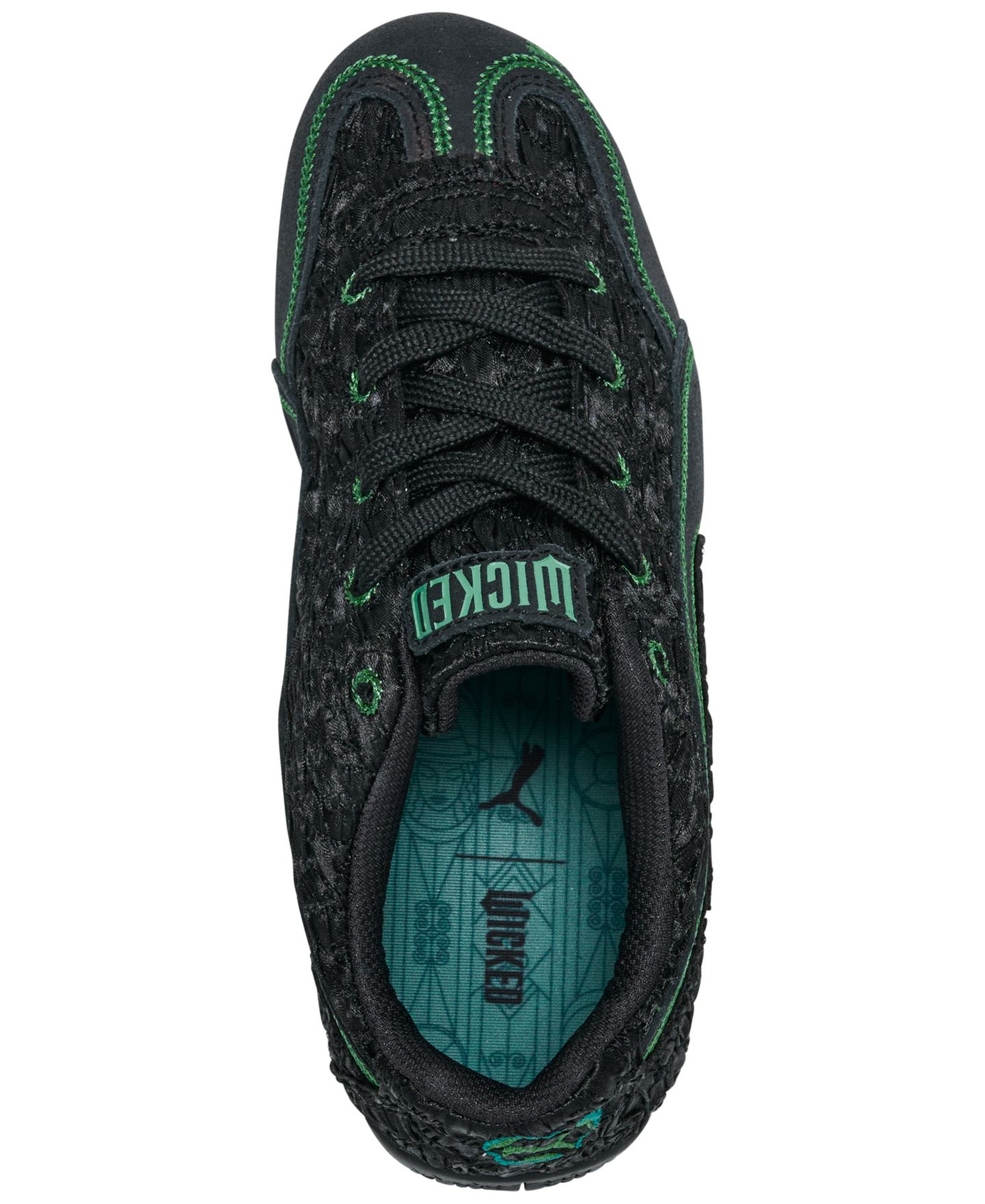 Кроссовки PUMA x Wicked Speed Cat OG 'Elphie' Casual для девочек, цвет: Чёрный / Тёмно-зелёный — фото 4