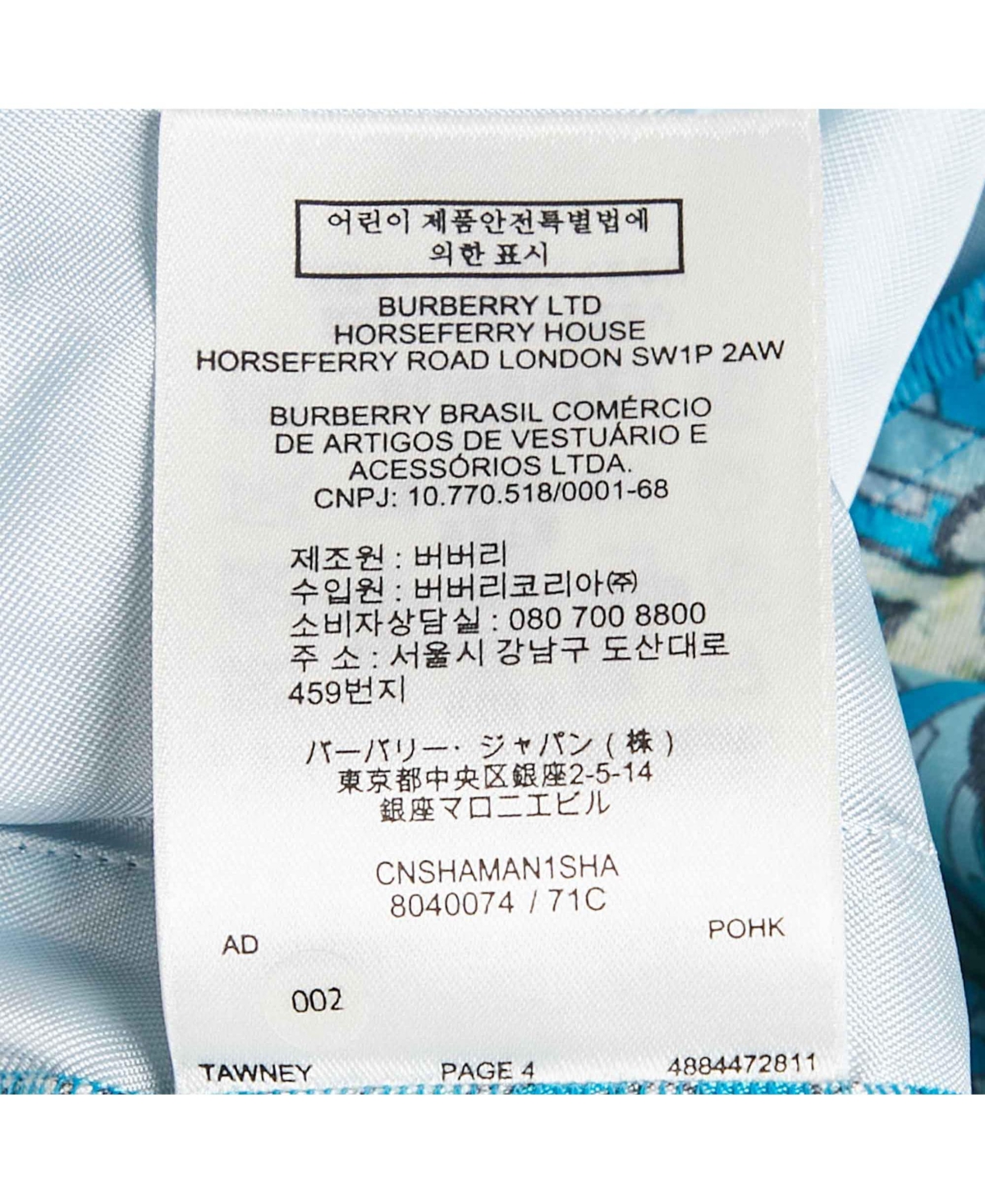 Pre-Owned Burberry Women's Blue Tawney Print Silk Shorts