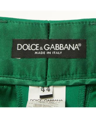 Women's Green Crepe Pleated Shorts